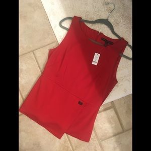 NWT WHBM Asymmetrical Peplum Style Top